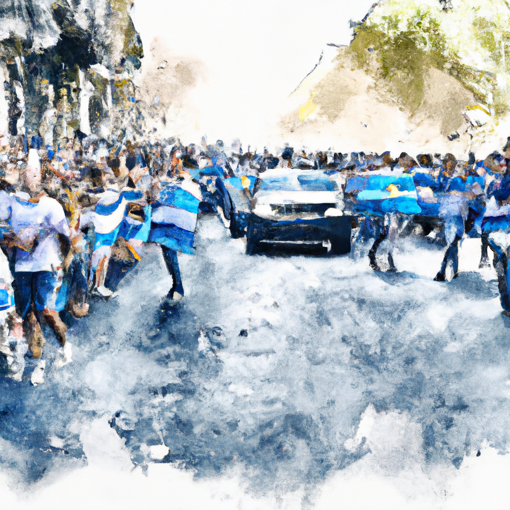 Argentina Hits the Streets for Long-Awaited Celebration, watercolor painting