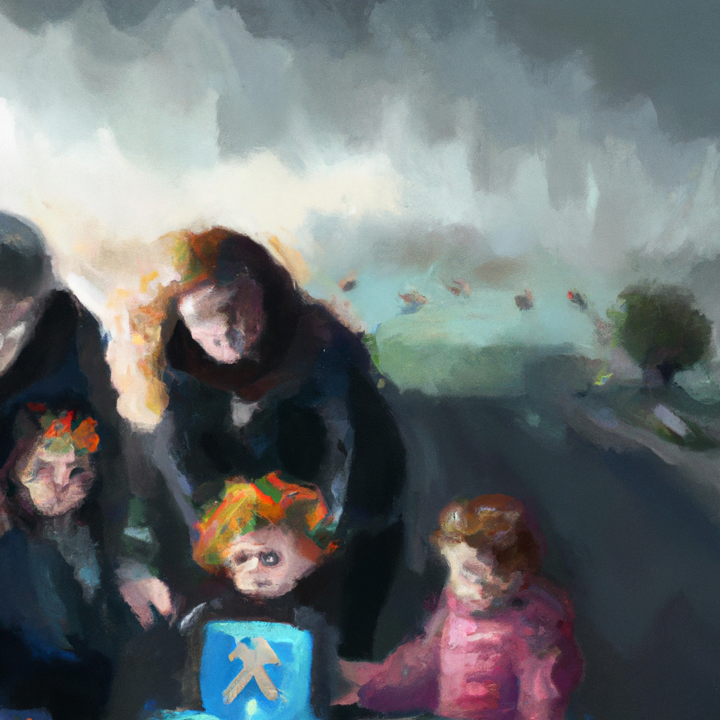 ‘It Was Just a Crying Day’: Families Mourn Those Killed in the Storm, digital painting