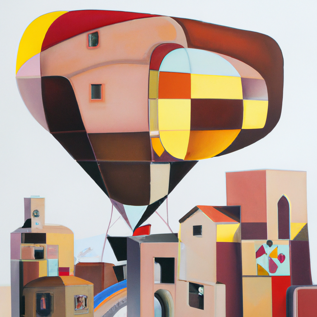 A Giant Balloon Floats Into Town, and It’s All Anyone Can Talk About, cubist painting