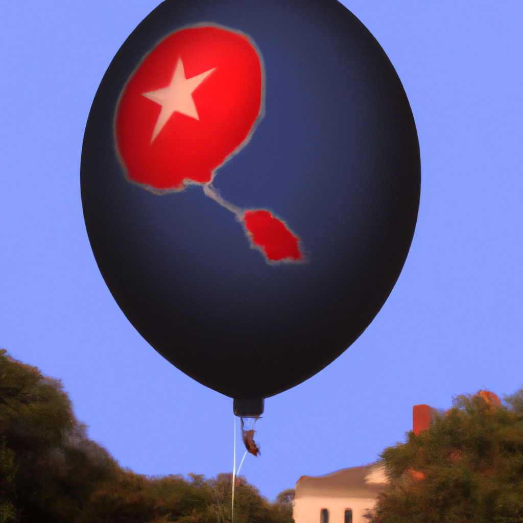 The Chinese spy balloon moved from Alaska to South Carolina, prompting fear, jokes and political debate., digital painting