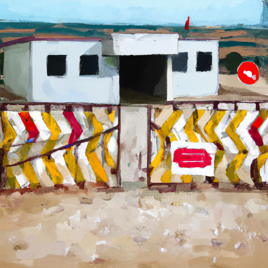 The only border crossing for aid between Syria and Turkey is closed., oil painting