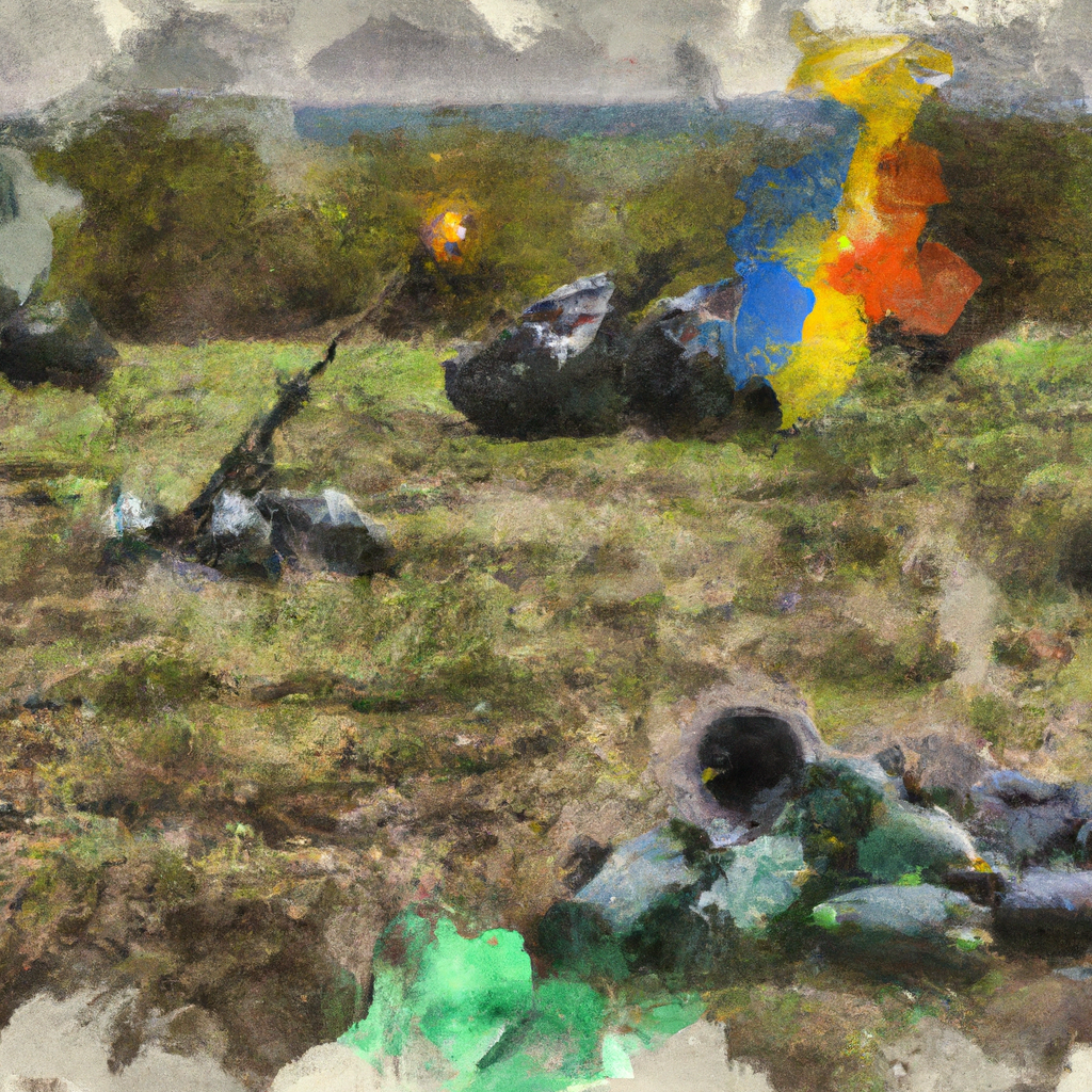 Deadly Russian Artillery Strikes Reported in Ukraine’s East and South, oil painting