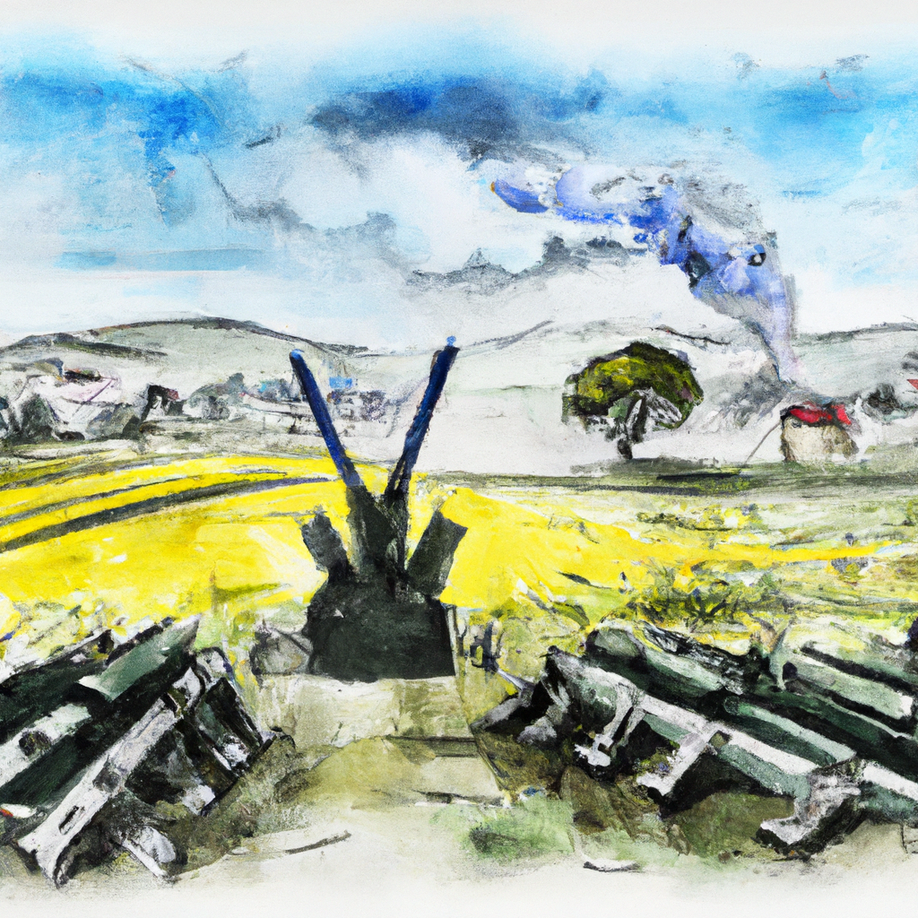 Ukraine Reinforces Embattled Bakhmut, but Mission Is Unclear, watercolor painting
