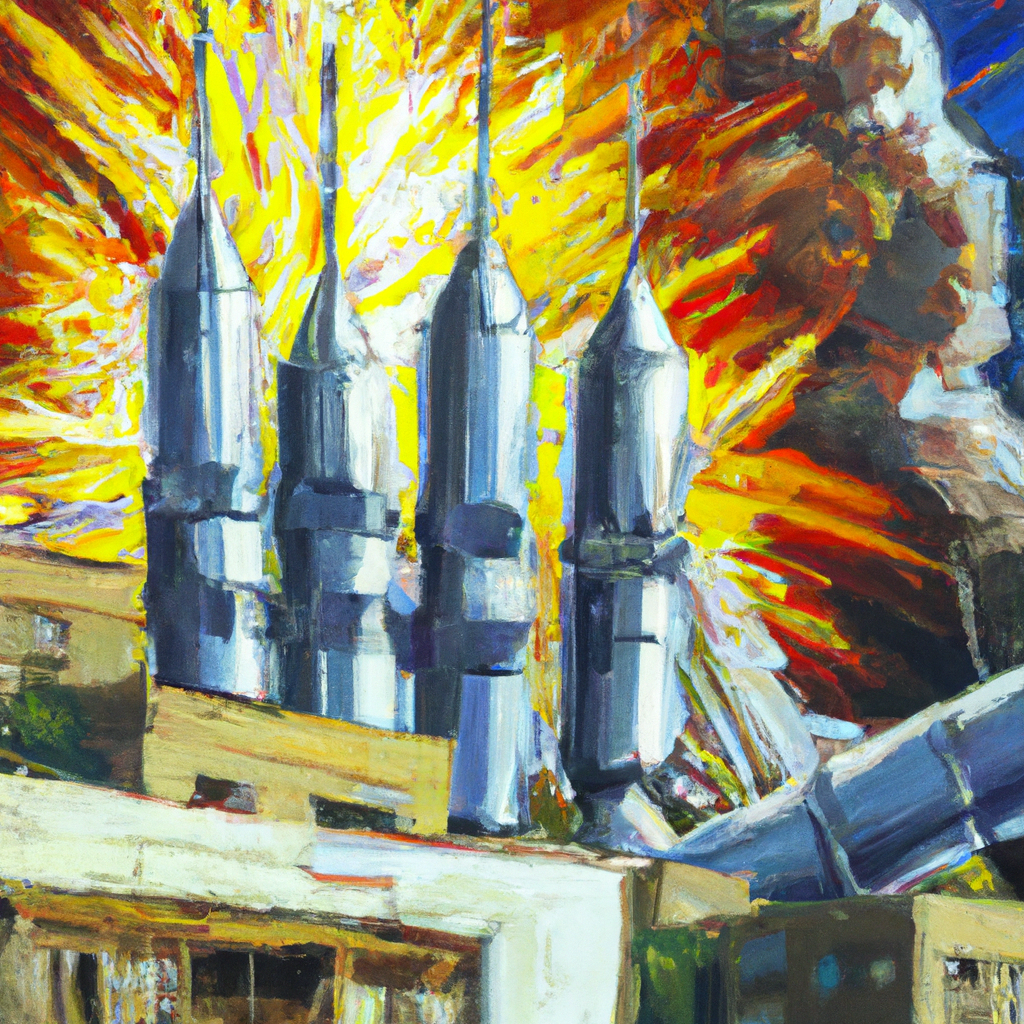 Russia Blasts Ukrainian Cities, Including Biggest Use of Advanced Missiles, oil painting