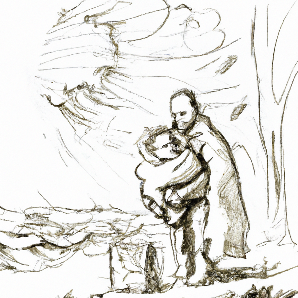 Among the victims of the storm were a baby and her father., sketch