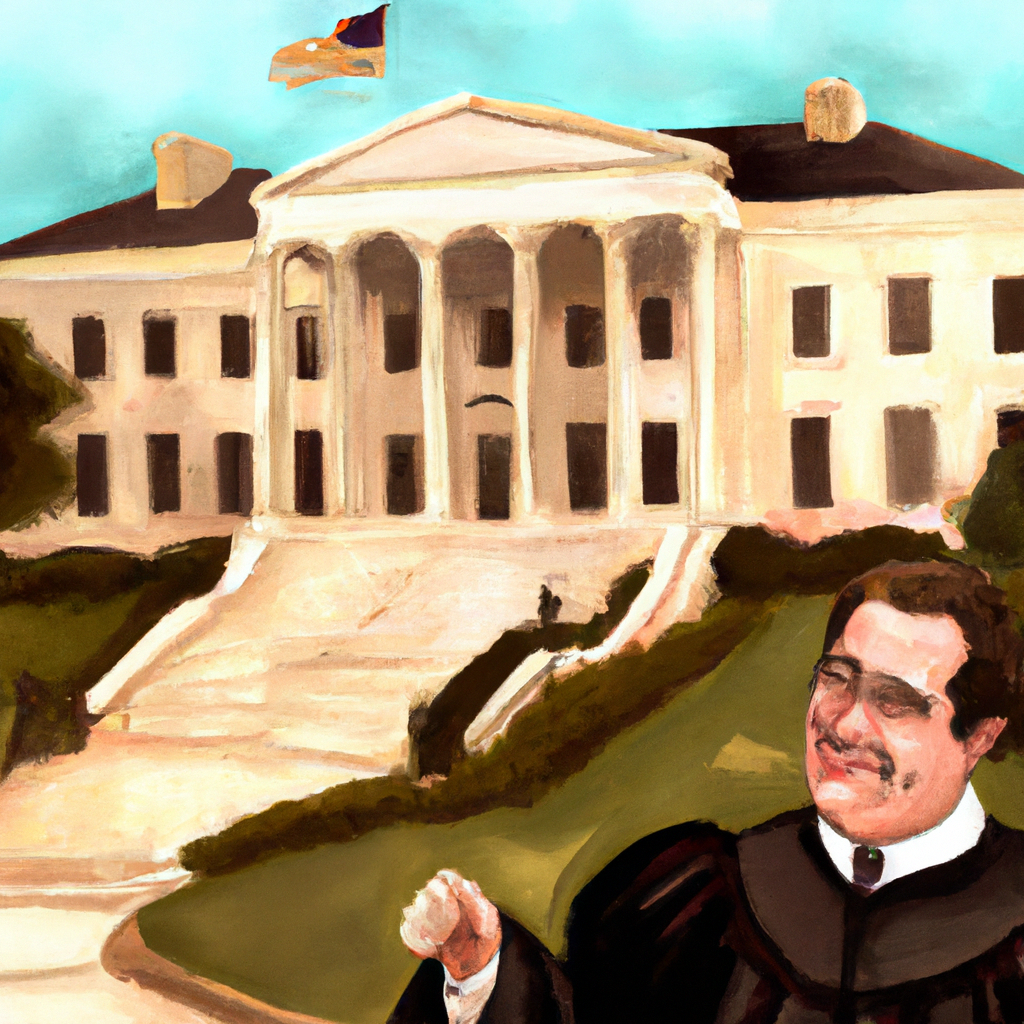 How Scalia Law School Became a Key Friend of the Court, digital painting