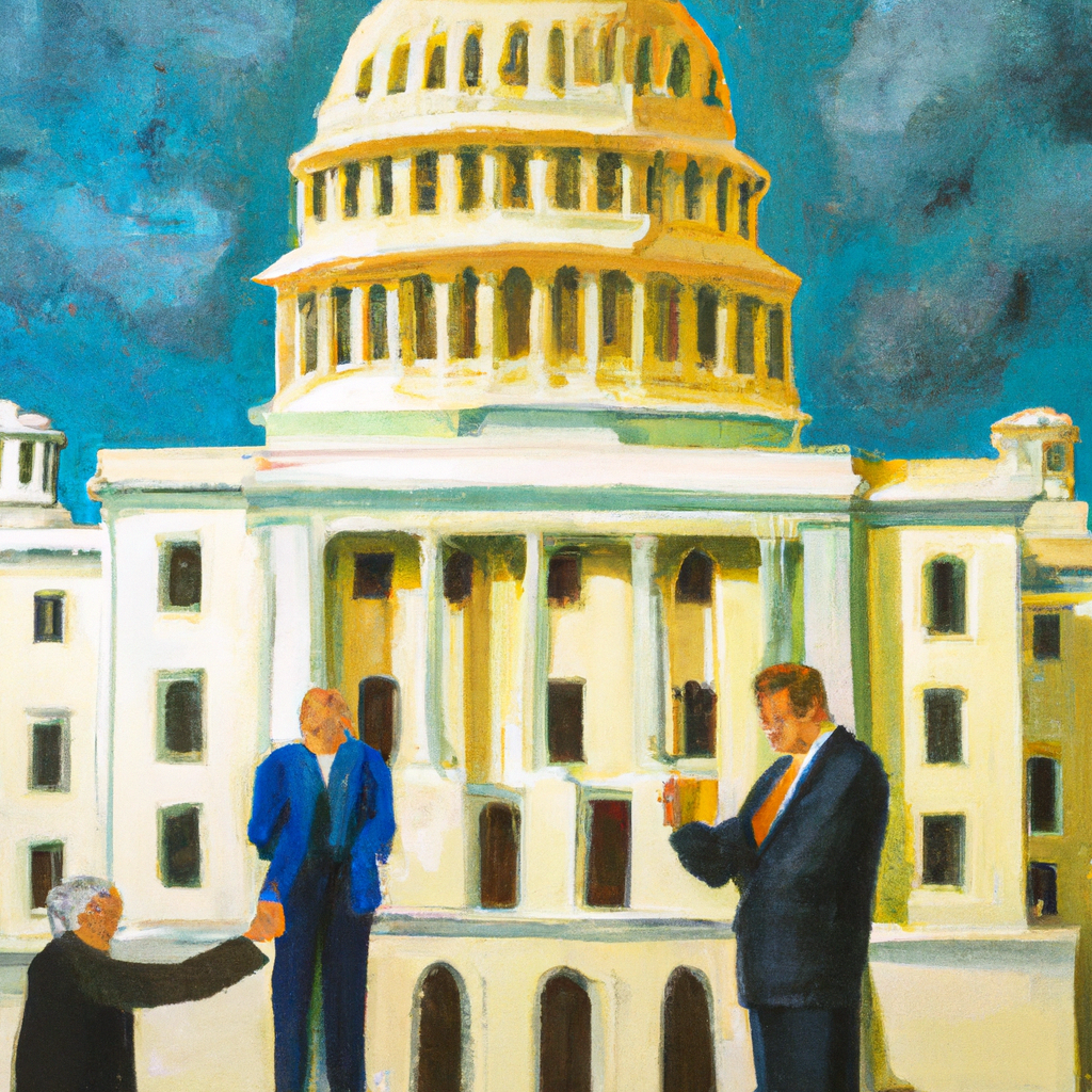 White House and G.O.P. Close In on Deal to Raise Debt Limit and Cut Spending, oil painting
