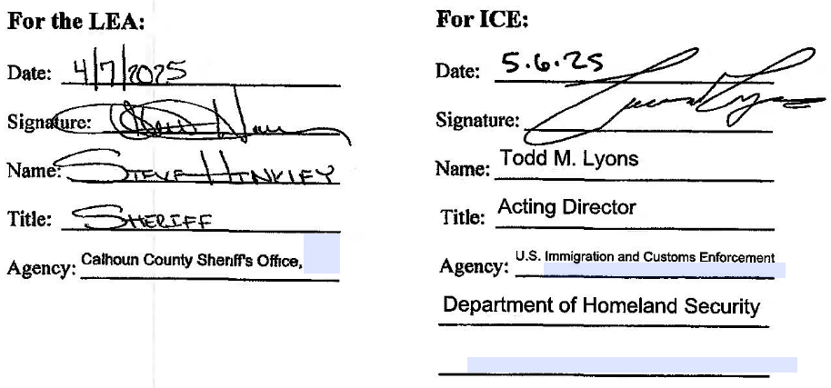 Screenshot of a scanned signature block, with some portions covered by opaque, fillable text fields.